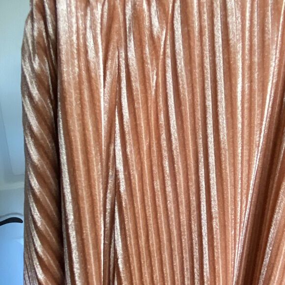 Vada Winter Ribbed Velvet Wide Leg Gaucho Pants Sz 2X Pull On Pockets Persimmon - Picture 5 of 11